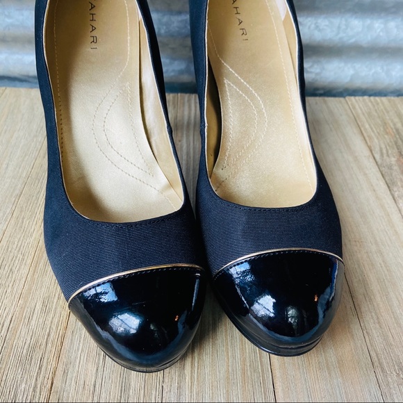 Tahari Black Cap Toe Laurie Pump - Picture 3 of 6
